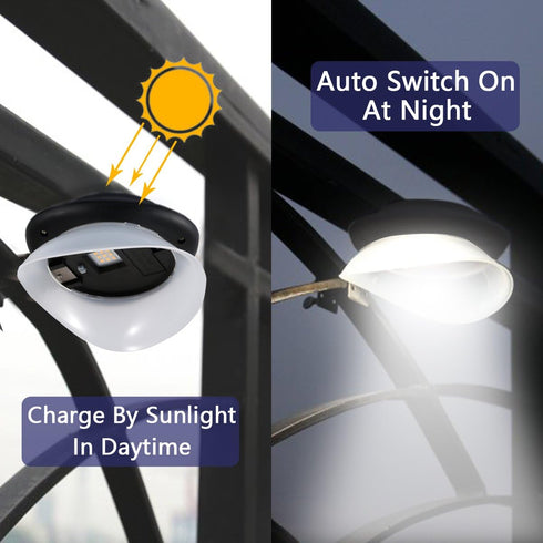Solar Gutter Lights Outdoor, 9 LED, Super Bright, Waterproof, Wireless Security for Garden, Wall, Yard, Deck...