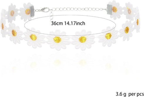 GUOXIAOMEI Sweet Handmade Colorful Daisy Flower Sunflower Pendant Clavicular Chain Adjustable Choker Necklace Friendship Elegant Jewelry for Women...