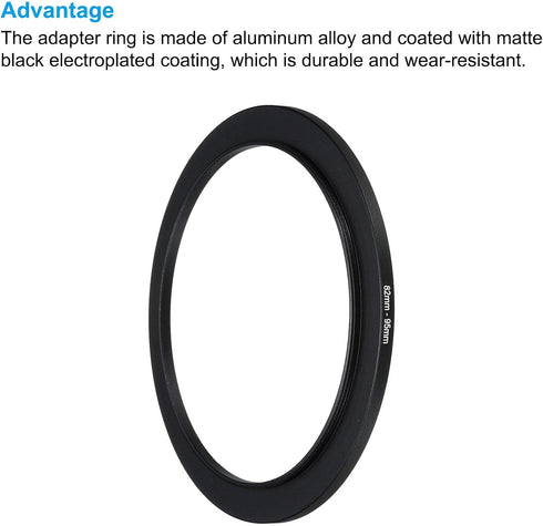 PATIKIL 82mm-95mm Metal Step Up Ring with Cleaning Cloth, 2 Pack Camera Lens Filter Adapter Ring Aluminum Filter Adapter Ring for Camera Lenses Ho...