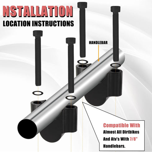RANSOTO 7/8" Handlebar Risers Mount Clamp Handle Bar Riser 30mm Height Compatible with Kawasaki Honda Suzuki ATV Dirt Bike Yamaha MT-07 MT-09...