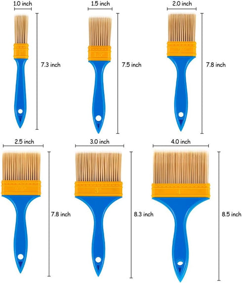 Chalk & Wax Paint Brush, 6PCS Chalk Paint Brushes for Crafts, Paint Brushes for Walls & Furniture, Wax Brushes for Painting and Refinishing Furnit...