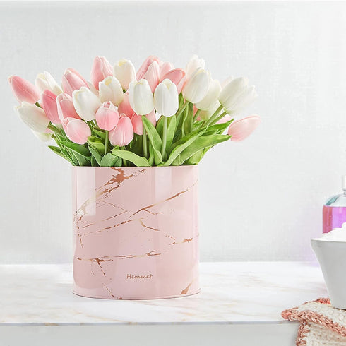 Pastel Pink Utensil Holder for Kitchen Countertop Organizer Kitchen Essentials, 6.5? Large Utensil Crock, Farmhouse Utensil Caddy for Home Décor, ...