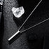 Bar Pendant Necklace Men Cool Stainless Steel Box Chain Pendant Matching Necklace For Men Couple Cuboid Stick Pendant Birthday Jewelry Gift...
