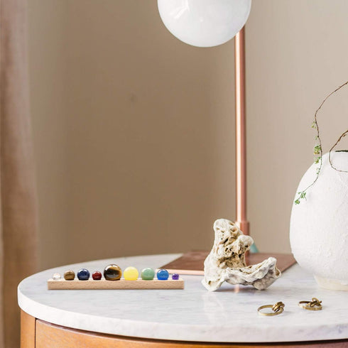 Personalized Master Free Engraving Custom Solar System 9 Planets Natural Gemstones Sphere with Wooden Stand Gift Box Desk Ornaments Home Decoratio...