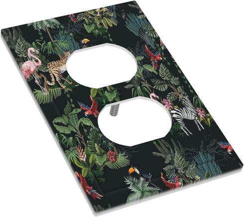 Decorative Switch Plate Covers Wild Jungle Animals 1 Gang Receptacle Duplex Wall Plate Light Switch Cover Single Dual Device Outlet Plate Nature T...