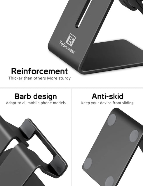 Phone Stand, Aluminum Phone Holder for iPhone 16 15 14 13 12 11 X 8 7 6 Plus 5, Tablet, Samsung, Huawei, Suitable for All Smartphones, Adding a To...