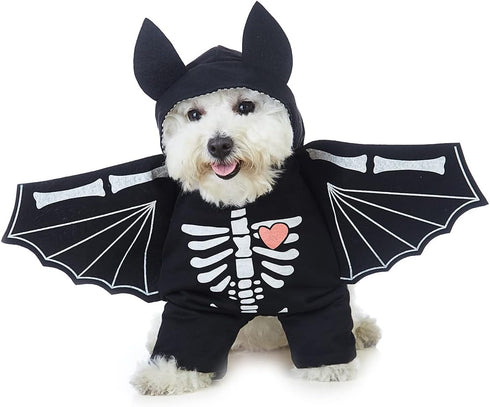 Dog Halloween Costume Pet Bat Clothes Puppy Halloween Cosplay Hoodies Cat Skull Shirts (L)...