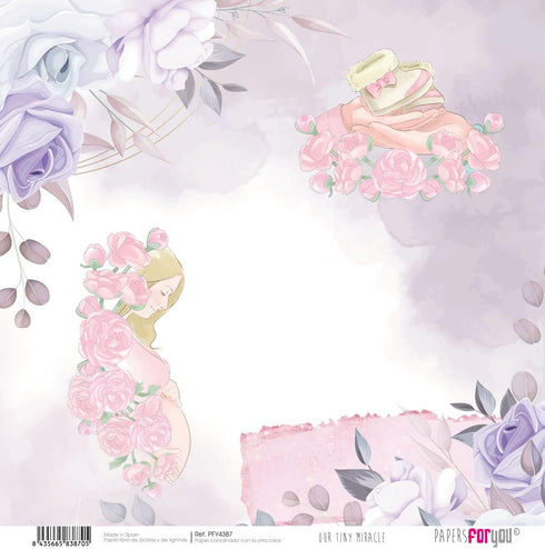 Papers For You - Scrapbooking and Craft Paper Kit | "Our Tiny Miracle" Collection | Includes 10 Double Sided Papers with Different Designs | Size ...