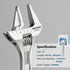 FIRSTINFO F36108 8" Hookable Deep Throat Adjustable Wrench, 1-1/4 inch (32mm) Wide Jaw Opening, Metric & SAE Scales | Chrome-Vanadium Steel Constr...