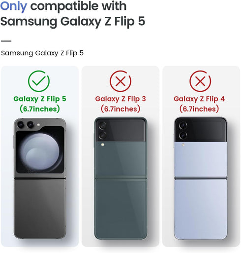 Maxdara for Z Flip 5 Case, Samsung Z Flip 5 Case with Hinge Protection & Rotatable Kickstand Ring Holder & Built-in Front Screen Protector Protect...