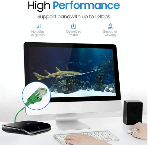 Cmple - Cat5e Ethernet Cable 10 ft, 350 MHz UTP Cat 5e Ethernet Patch Cord, 1Gbps Network LAN Cables, RJ45 Connectors, Compatible with Laptop, Mod...
