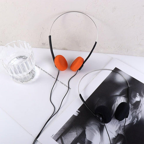 Orange Retro Over-Ear Headphones,Wired Stereo Headphones,Walkman Headphone,Lightweight Portable Headphone with Adjustable Headband,Electronics...
