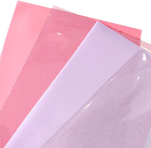 | Clear A4 Candy Color Jelly Vinyl Sheets, 10 Pcs Solid Transparent Vinyl Fabric for Earrings Bows Crafts...