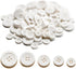 Sewing Buttons - Craft Buttons, 5 Sizes of 100 Pcs Versatile Buttons for Sewing, DIY Projects and Holiday Decoration (White)...