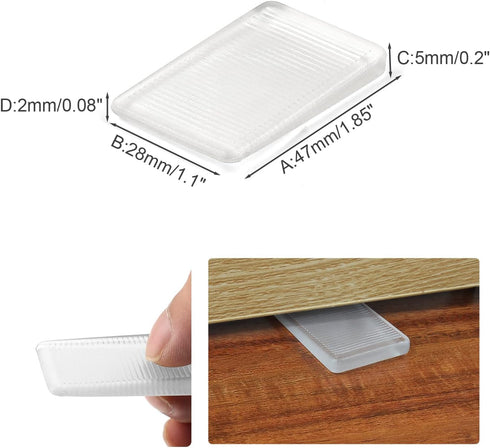8 Pcs Clear Furniture Leveling Shims, Clear Table Shims,Square Plastic Shims, Toilet Shims for Home Improvement (Transparent-Thin)...