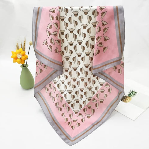 FONYVE Silk Feeling Scarf Medium Square Satin Head Scarf for Women 27.5 × 27.5 inches...