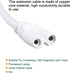 MECCANIXITY T5 T8 LED Tube Power Extension Cable with On/Off Switch, 2 Pin 5M Length Wire White for LED Integrated Light Tube Fixture...