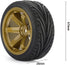 4PCS RC Car Rubber Tires and Plastic Wheels Rims Compatible with 1/10 Scale On Road Touring Racing Flat Drift Car Traxxas HSP HPI Tamiya Sakura (G...
