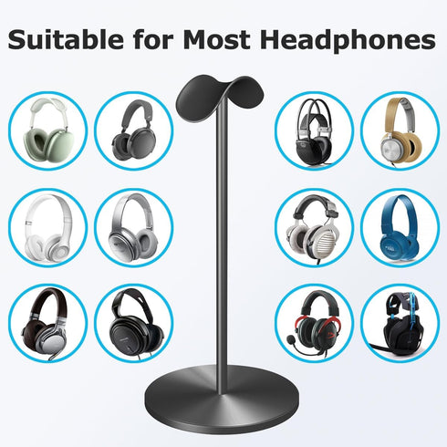 Headphone Holder Stand for Desk, Gaming Headset Stand with Solid Heavy Base, Hook for All Headphone Sizes, Gaming Desk Accessories, Easy to Instal...