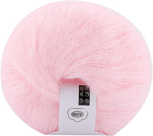 Wool Yarn, White Soft Angora Mohair Knitting Yarn for DIY Crocheting Shawl Scarf Socks Hats Sweater......