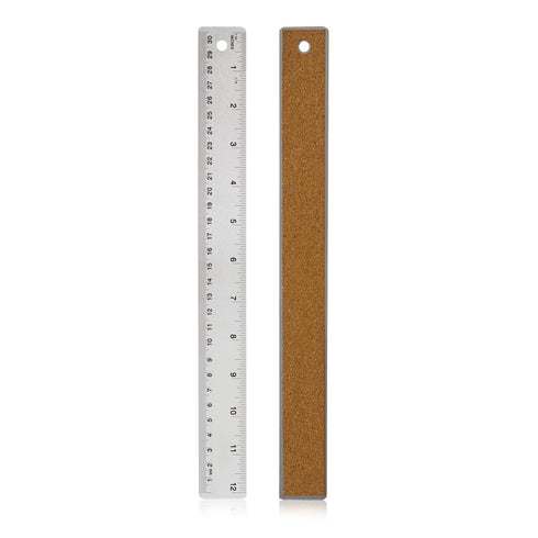 Stainless Steel Metal Ruler with Non-Slip Cork Back for Home Improvement, Planner Accessories, College School Supplies, Drafting Tools, Architectu...