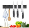 magnetic knife holder for wall—with 2 hooks, No Drilling 10 Inch black knife magnetic strip, Powerful knife magnet rack, include Adhesive Tape and...