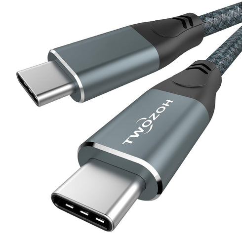 Twozoh USB C to USB C 3.2 Gen 2 Cable 20Gbps Data Transfer 100W PD Fast Charging 4K Video Output Monitor Cord (10FT, Grey)...