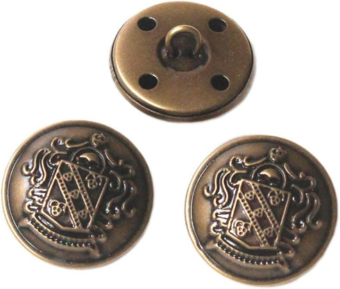 14 PCS Antique Metal Blazer Buttons Set 20mm (4/5 inch) 15mm (3/5 inch) for Blazers, Suits, Sport Coat, Uniform, Jackets (Antique Brass)...