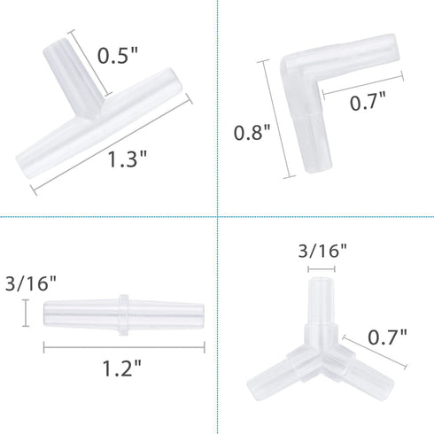 Pawfly Aquarium Airline Tubing Connectors Plastic Inline Valve, 40-Piece...
