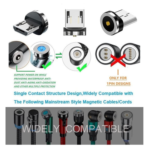 Magnetic Charging Series (Micro Tips) 10pcs,Just Micro Tips Without Nylon Braided USB Cords,Compatible for MicroAndriod SmartSeries.......