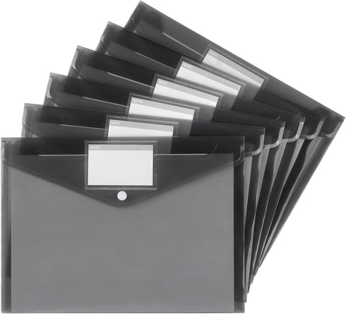 Tamaki 6 Pack Plastic Envelopes Poly Envelopes, Clear Document Folders Plastic File Folders for Home Work Office Organization, Letter Size/A4 Size...