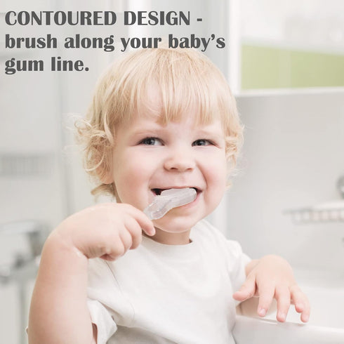 haakaa Contoured Silicone Toothbrush, Manual Training Tooth Brush for Baby Oral Gum Cleaning, Oral Brushing Massager, 6m+ Baby, Toddler...