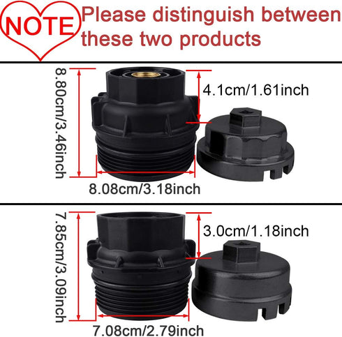 64mm 4 Slots Aluminum Oil Filter Wrench for Toyota, Lexus, RAV4, Camry, Tundra, Highlander, Sienna, Cruiser, Tacoma - 3/8 Inch Square...