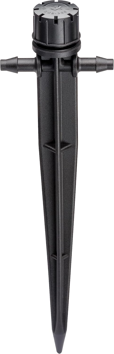 Rain Bird ILB4PKSX Drip Irrigation Pressure Compensating In-Line Bubbler on Stake, 360° Full Circle Pattern, 4-Pack,Black...