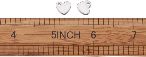 Pandahall 100pcs Heart 304 Stainless Steel Tiny Double Side Pendants Charms 10x9mm for Bracelet Jewelry Making...