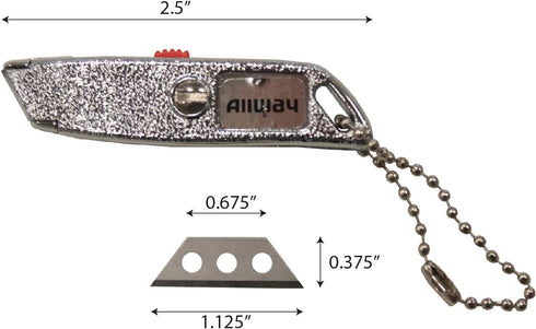 ALLWAY MK4 Chromed Die-Cast Retractable Micro Knife, 2-1/2"...