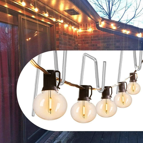 Yotako 60 Metal Gutter Hooks for Outdoor Christmas Lights, Weatherproof Christmas Light Clips Gutter Clips Holiday Light Clips Gutter Guard Light ...