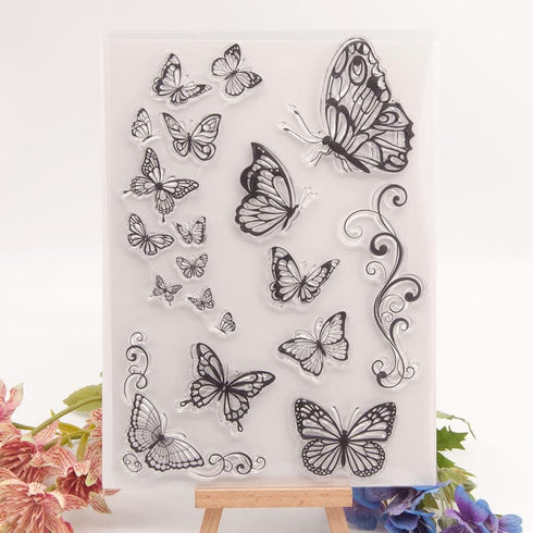 Butterflies Clear Stamps for Card Making Transparent Silicone Stamp DIY Scrapbooking Supplies Embossing Paper Card Album...