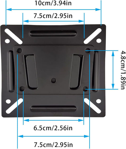 TV Wall Mount Bracket, Universal Low Profile Monitor Mount Bracket for 14"-47" LED/LCD and Plasma TVs Flat Screen, Fixed TV Wall Mount Fits VESA 2...