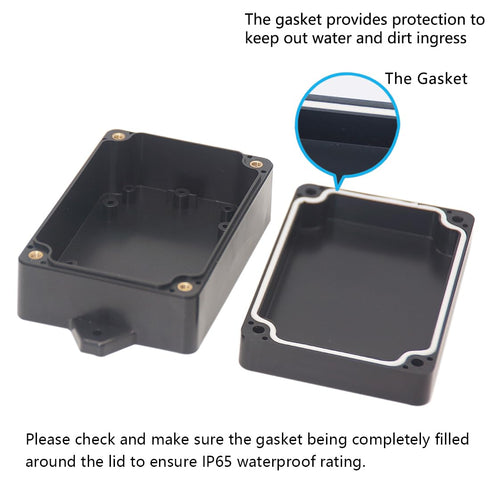 Zulkit Junction Box ABS Plastic Dustproof Waterproof IP65 Universal Electrical Boxes Project Enclosure with Fixed Ear Black 3.94 x 2.68 x 1.57 Inc...
