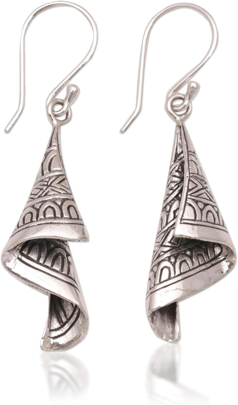 NOVICA .925 Sterling Silver Dangle Earrings 'Shining Songket'...