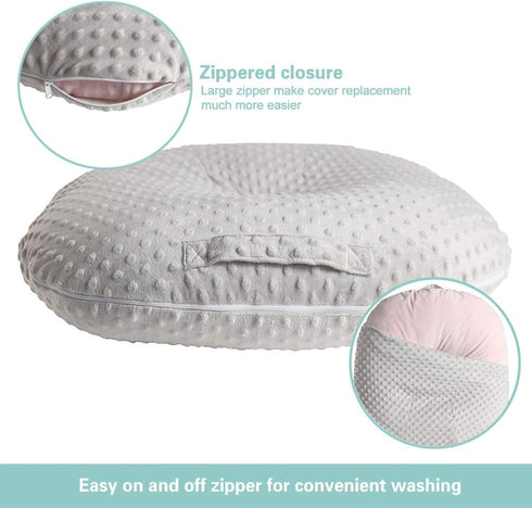 OWLOWLA Newborn Lounger Cover,Minky Removable Slipcover Fits Newborn Lounger for Baby Boy Girl(Silver Gray)...