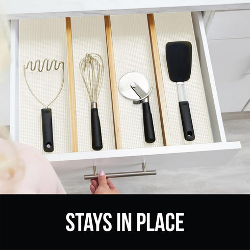 GORILLA GRIP powerGRIP Drawer Shelf and Cabinet Liner, Thick Strong Hold, Non-Adhesive Liners Protect Kitchen Cabinets and Cupboard, Bathroom Draw...