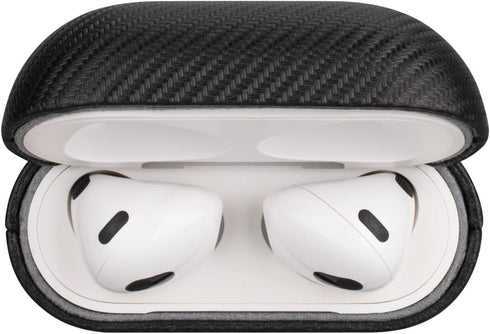 LOPIE Carbon Fiber Texture Case for AirPods 2nd Generation with Cleaner Kit - Vegan Leather Case Cover for AirPods 2nd / 1st Gen (2019/2016), Prot...