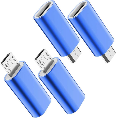 JXMOX USB C to Micro USB Adapter, (4-Pack) Type C Female to Micro USB Male Convert Connector Support Charge Data Sync Compatible with Samsung Gala...
