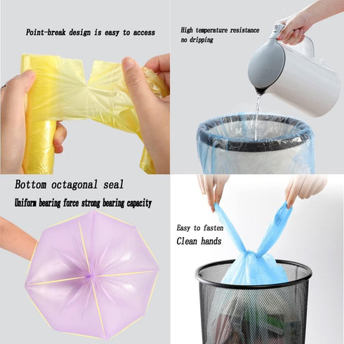 4 Gallon Trash Bag,Thicken Value Small Colorful Trash Bags with Handle,100 Counts Small Garbage Bags Wastebasket Trash Can for Bathroom Bedroom Of...