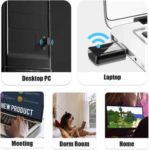 Blueshadow AC1300 USB WiFi Adapter - 2.4G/5G Dual Band Wireless Network Adapter for Desktop Computers PC, MU-MIMO WiFi Dongle, USB 3.0, Supports W...