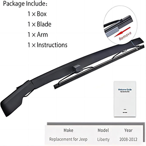 OTUAYAUTO Rear Windshield Wiper Arm Blade Set, Replacement for Jeep Liberty 2008-2012 Vehicles - Replacement OEM 68034341AD...