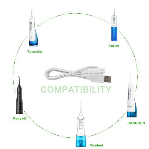 Charger Cord Replacement for Nicwell/Insmart/Nicefeel/Fairywill/Tovendor/Yafex/Hangsun Water Flosser, Charging Cable 2-Pack...