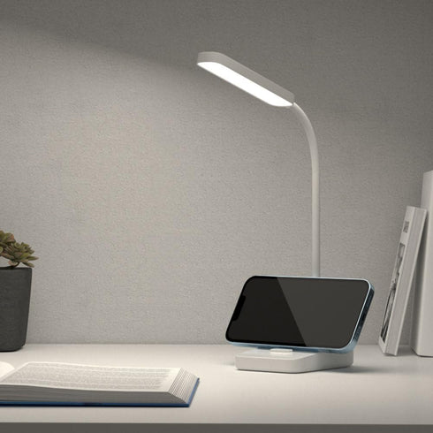 LED Desk Lamp, Desk Light, Desk Stand, White, USB Powered, Daylight White, Smartphone Stand Included...
